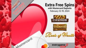 Everygame Poker Joins Valentine’s Day Celebrations and Offers Up to 100 Free Spins: February 12-19